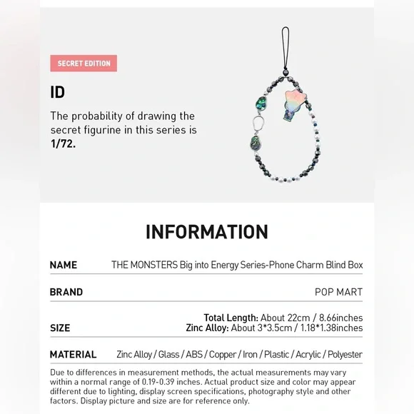 THE MONSTERS CONFIRMED HAPPINESS Big into Energy Series Phone Charm Box - Picture 8 of 9